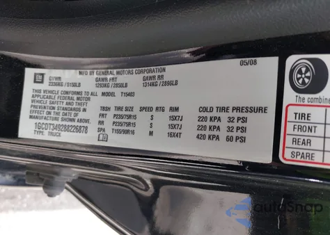 2008 Chevrolet Colorado Lt from USA, damaged, VIN 1GCDT349288226878